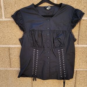 Moda International Lace croquet style top